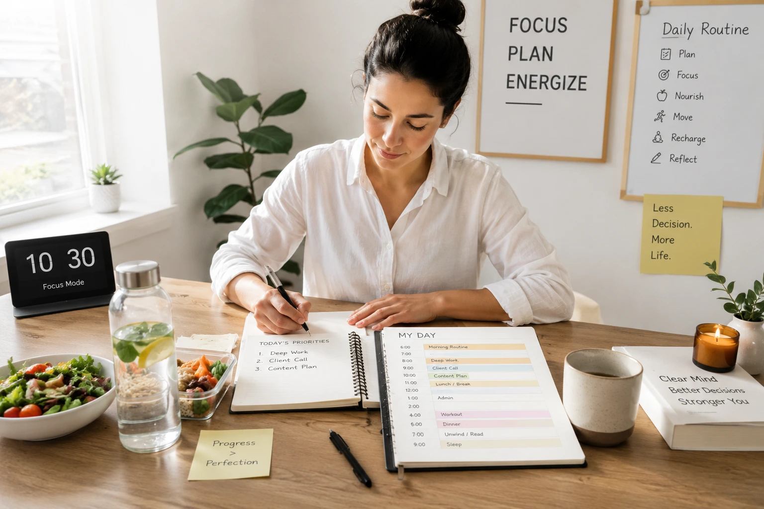Structured daily routine helping reduce decision fatigue and improve mental clarity.